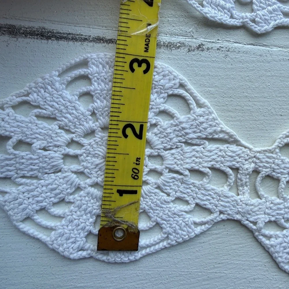 Vintage White/Off White Cotton Crochet Lace Trim Medallion Applique Set of 3